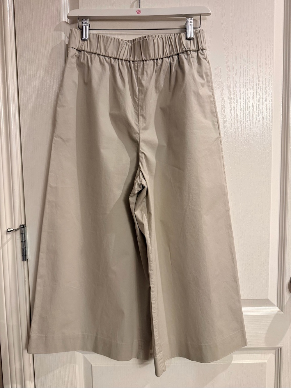 COS Cotton Poplin Wide Leg Pants — Light Beige